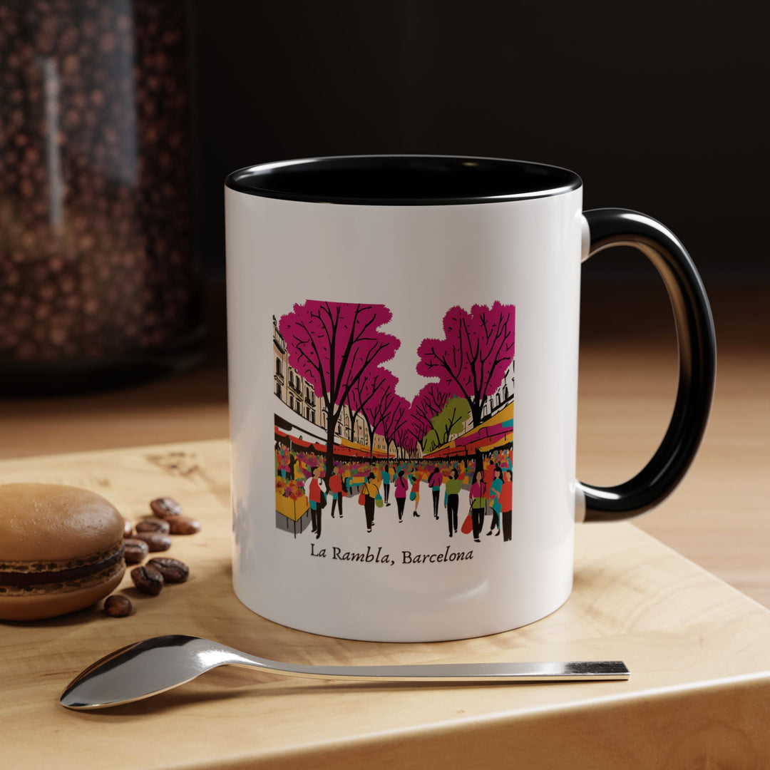 This Ra Lambla Barcelona mug combines artistic beauty with practical functionality. Featuring detailed artwork of the city’s scenic views and iconic architecture, it is made from high-quality ceramic, dishwasher safe, and perfect for coffee or tea lovers.