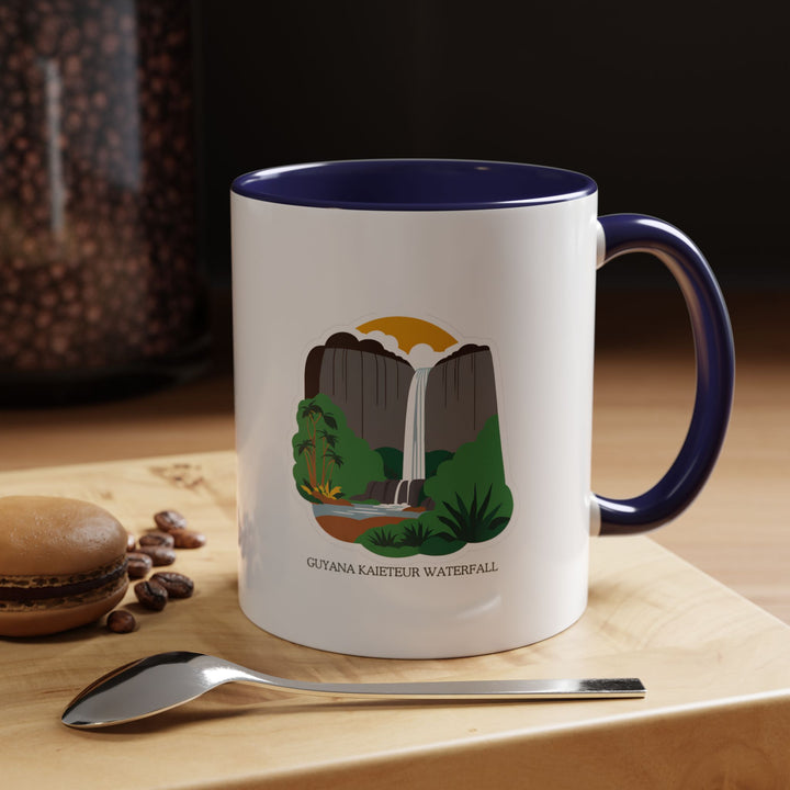 This Guyana Kaieteur Falls mug captures the grandeur of one of the world’s tallest waterfalls. The vibrant design makes it a meaningful gift or personal keepsake for nature lovers. Dishwasher and microwave safe for ease of use.