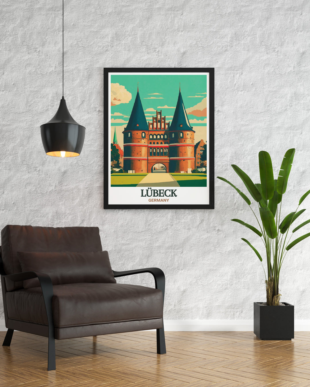 Elegant Germany decor featuring Holstentor Digital from Lubeck this art print is perfect for those who appreciate the rich cultural heritage of Germany a stunning piece that adds historical significance and aesthetic appeal to any room in your home