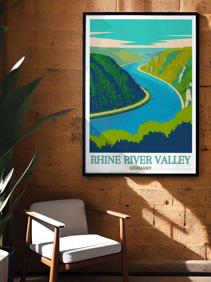 Rhine Gorge stunning prints showcasing the majestic beauty of Germany and the Rhine River perfect for elegant wall decor