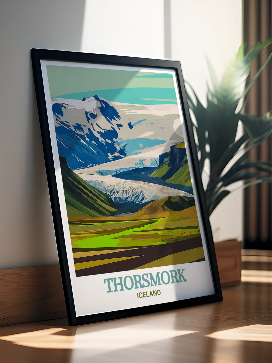 This artwork captures the awe inspiring landscape of Thorsmork and Eyjafjallajökull Glacier in Iceland. The vibrant colors and intricate details make it a standout piece in any collection.