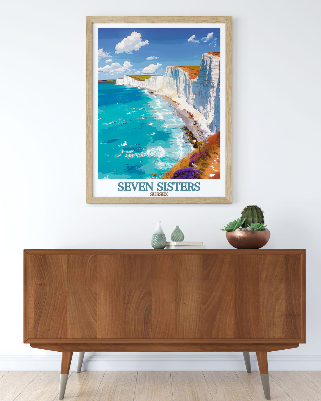 Seven Sisters Cliffs modern décor piece capturing the unique beauty of Sussex ideal for those looking to enhance their living space with nature inspired art and elegant home decor