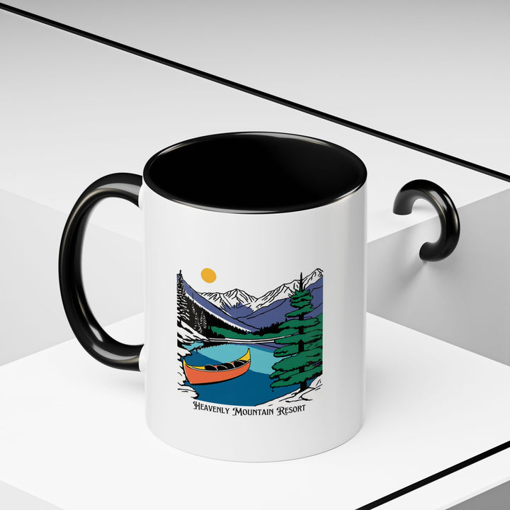 This ceramic mug features beautiful artwork of Heavenly Mountain Resort. Perfect for those who love skiing, snowboarding, or mountain landscapes, it is dishwasher safe and microwave safe for added convenience.