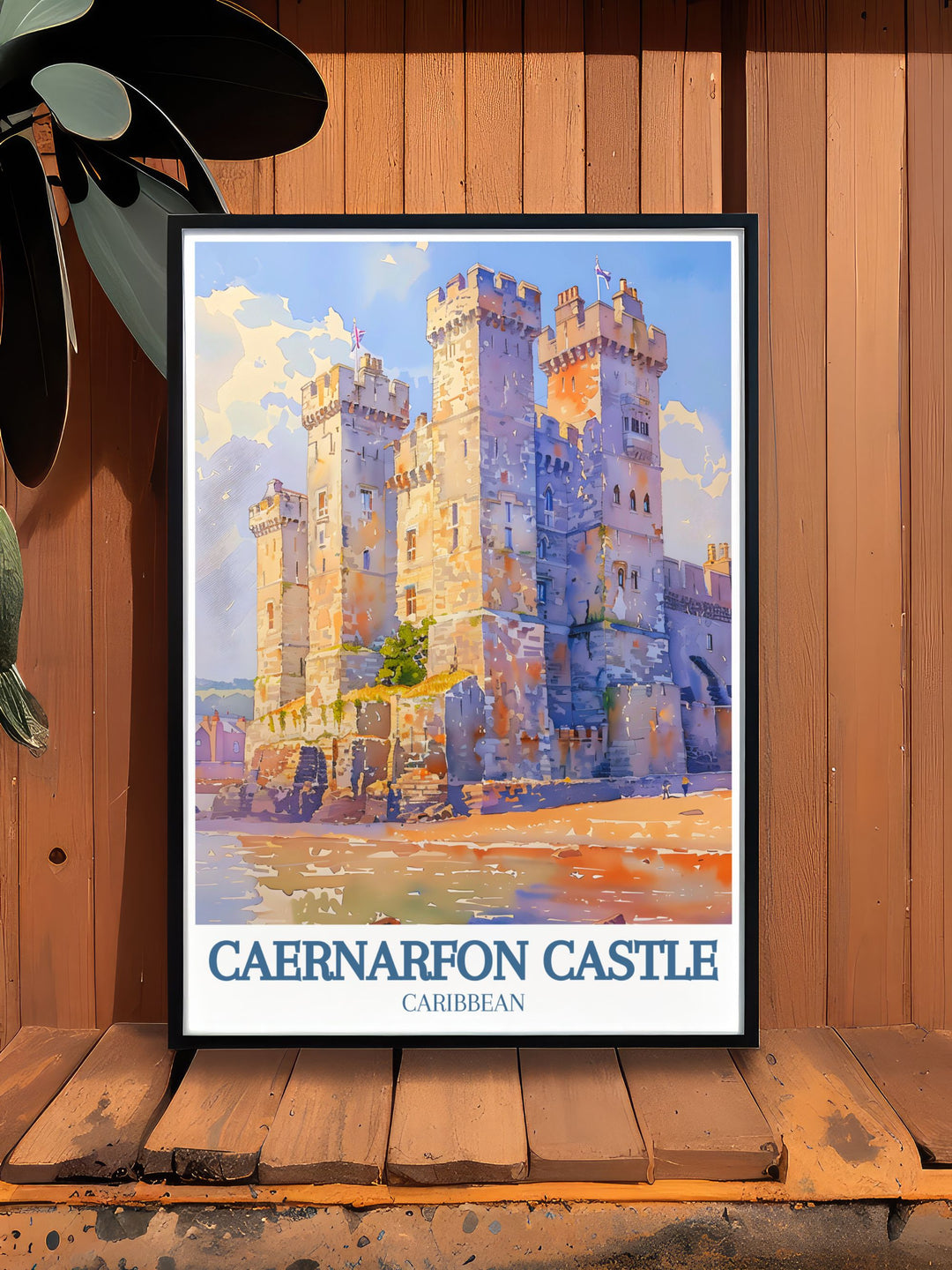 This framed print of Caernarfon Castle and the Menai Strait captures the essence of Welsh heritage, offering a perfect blend of natural and historical beauty for your home.