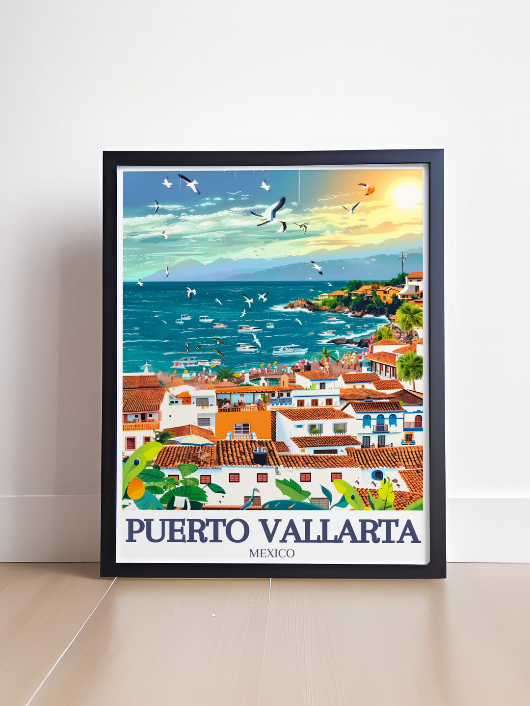 This Puerto Vallarta map print features intricate details of the citys streets and coastline, including Banderas Bay and Puerto Vallarta beach. Ideal for anniversary gifts, birthdays, or Christmas presents, its the perfect way to bring a piece of Mexicos vibrant culture into your home.