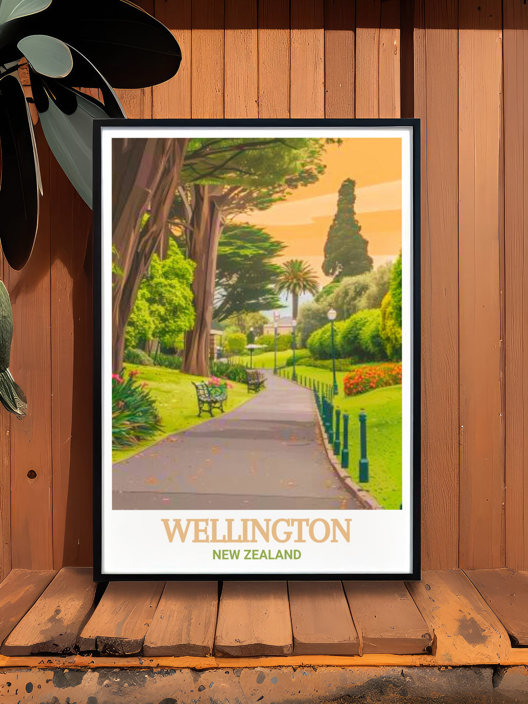 Canvas art of Wellingtons Botanic Garden showcasing the vibrant flora and peaceful ambiance. This New Zealand wall art is ideal for nature enthusiasts who want to bring the beauty of gardens and green spaces into their homes.