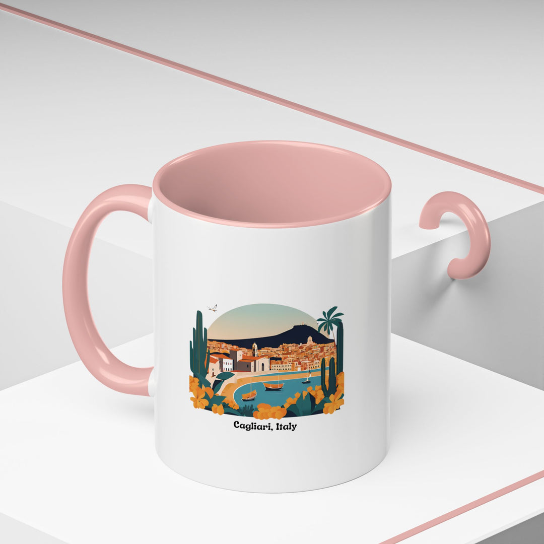 The Cagliari Sardinia Italy Mug is a premium ceramic piece featuring vibrant designs inspired by Sardinia’s landscapes. Dishwasher safe, it is ideal for coffee enthusiasts or as a thoughtful keepsake for Italian culture lovers.