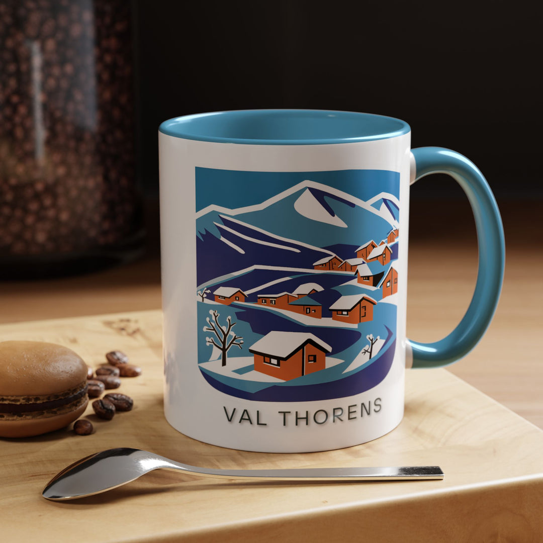 Experience the beauty of Val Thorens with this elegant mug showcasing detailed illustrations of the iconic ski slopes. Made from high quality ceramic, its dishwasher and microwave safe. Ideal for daily use, this mug is a thoughtful gift for fans and collectors of Val Thorens memorabilia.