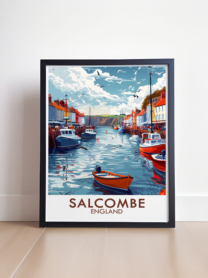 Our Salcombe Harbor stunning prints capture the tranquility and beauty of this coastal town making them ideal for wall art gifts