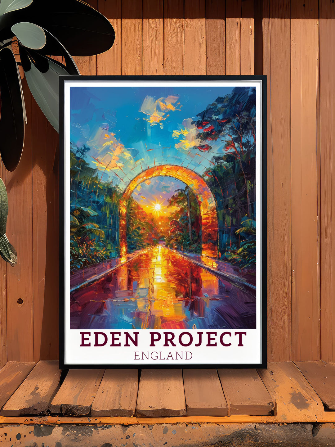 Eden Project poster featuring detailed illustrations of the biodomes and diverse plant life an ideal piece for anyone who loves gardening and environmental art this poster adds a vibrant and educational touch to your home.