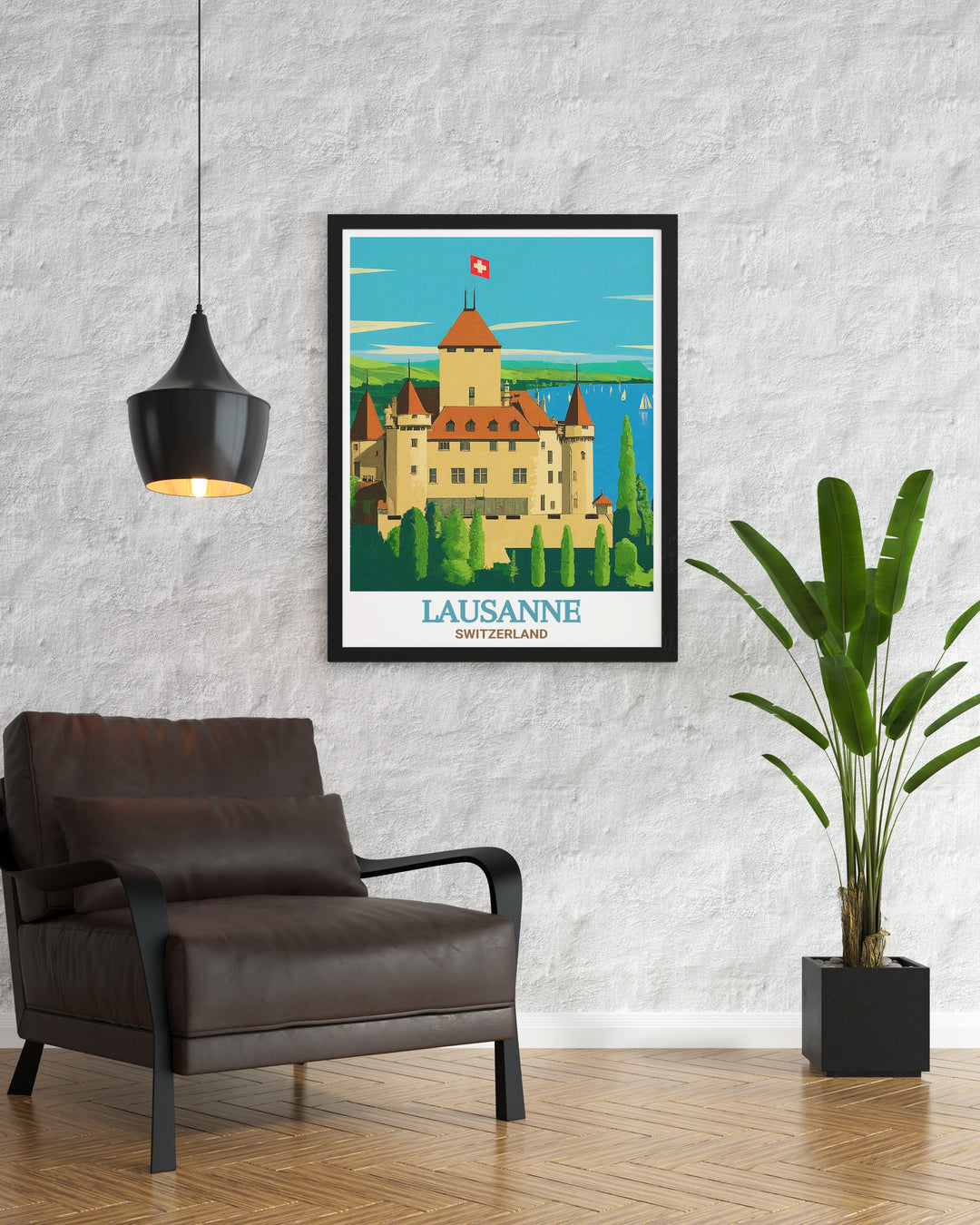 Elevate your home decor with this art print of Lausanne, highlighting the citys unique blend of history, culture, and natural beauty. A thoughtful addition to any art lovers collection.