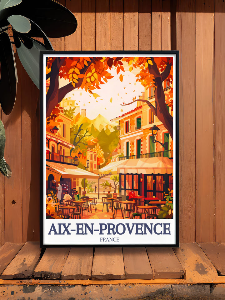 Stunning city print of Cours Mirabeau Quartier Mazarin capturing the lively atmosphere and timeless beauty of Aix En Provence a beautiful addition to any wall art collection