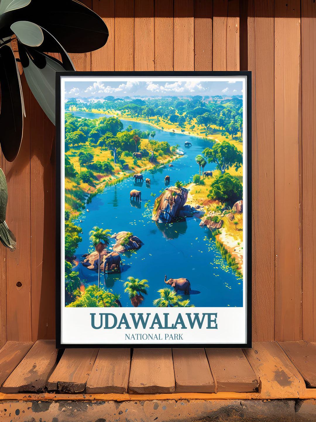 Udawalawe Reservoir Walawe River poster showcasing the tranquility and natural beauty of one of Sri Lankas most beloved national parks perfect for adding a touch of serenity and adventure to your living space.