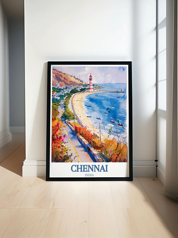 Walk along the vibrant Marina Beach in Chennai, India, with its golden sands, clear waters, and lively local scene. Enjoy the cultural richness and scenic beauty of this iconic beach.