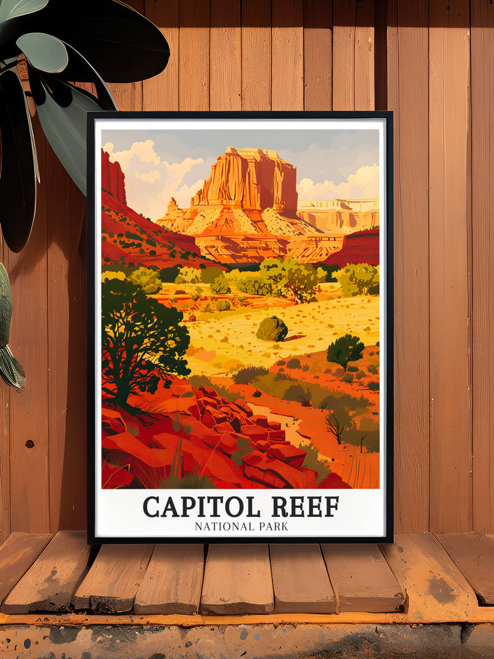 Utah Canvas Art celebrates the majestic beauty of Capitol Reef National Park, highlighting its towering cliffs, winding canyons, and vast desert vistas. This artwork adds a touch of the American Southwests wilderness to any space.