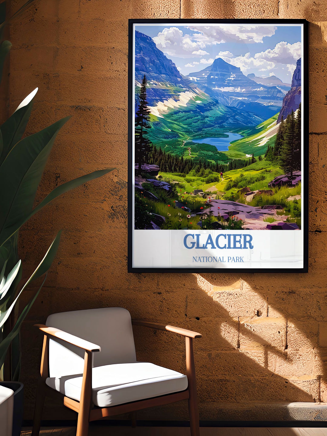 Showcasing the picturesque views of Logan Pass, this poster is perfect for anyone who loves serene landscapes and natural beauty. The detailed illustrations highlight the passs dramatic vistas and scenic surroundings, bringing a piece of Glacier National Parks tranquility into your home.