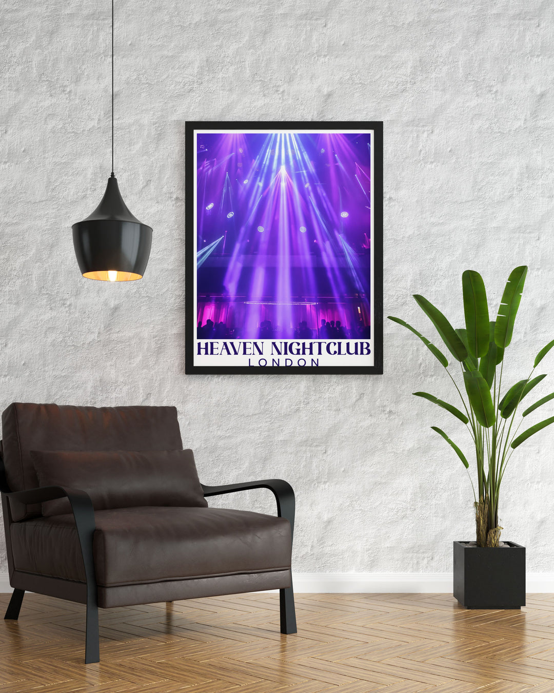 The travel poster of Heaven Nightclub brings the rich history and lively environment of this iconic venue into your home.