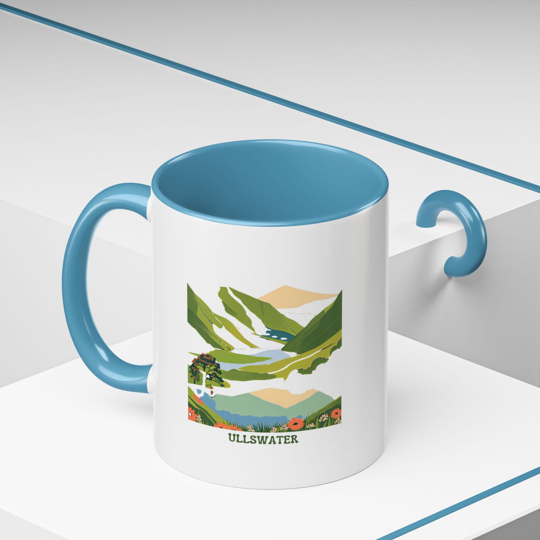 A stylish Ullswater Mug designed with colorful artwork inspired by Ullswater’s natural beauty and tranquility. Made from ceramic, this dishwasher-safe mug is ideal for coffee enthusiasts and collectors.