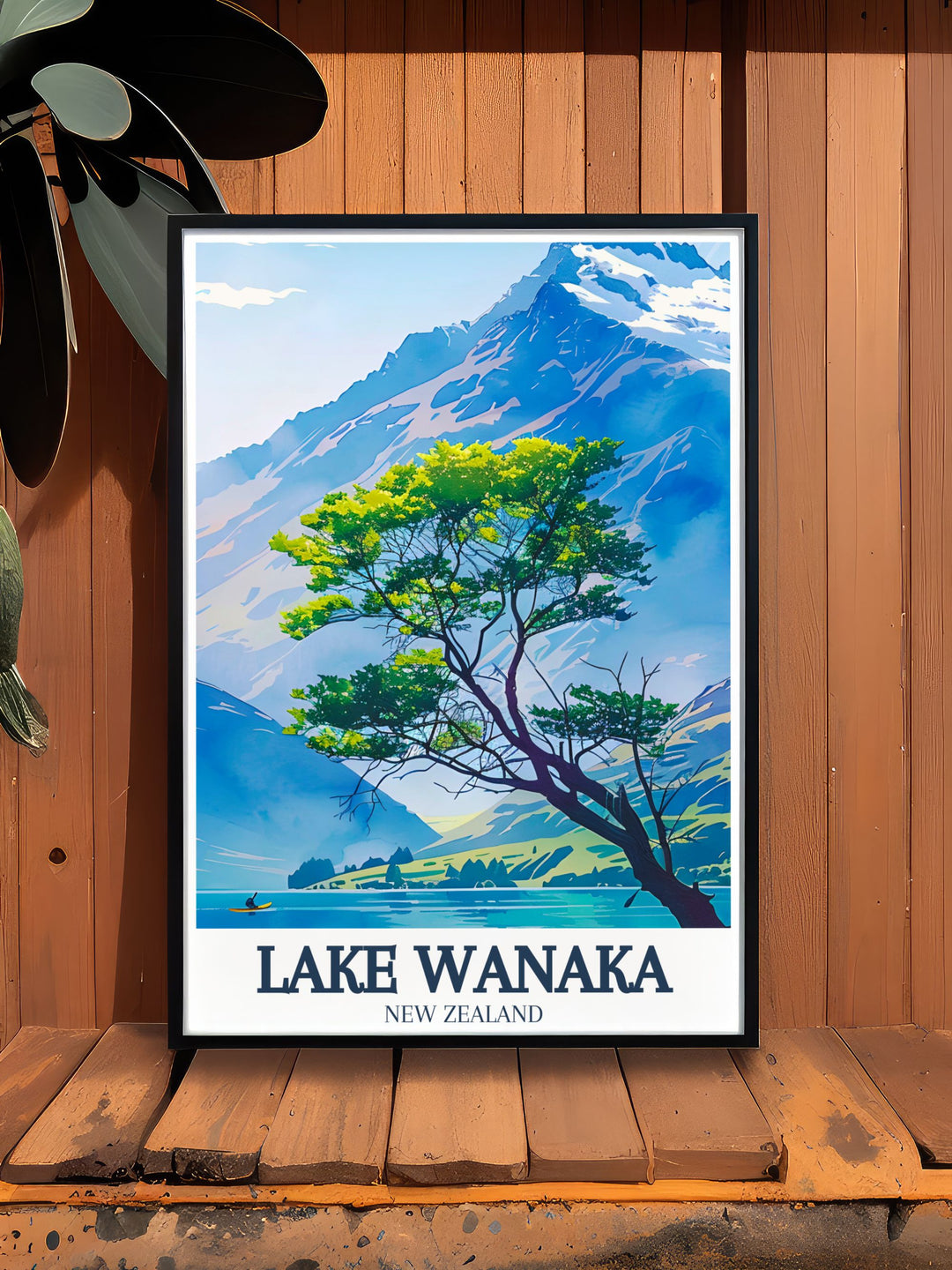 Stunning New Zealand poster of the lake wanaka tree in Mount Aspiring National Park A perfect gift for nature lovers and those who appreciate the beauty of New Zealand travel destinations