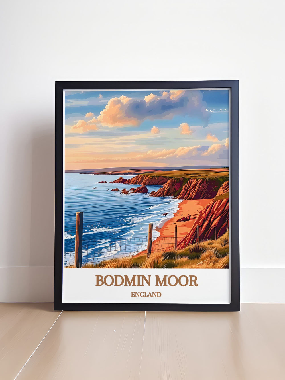 Gallery wall art featuring the expansive landscapes of Bodmin Moor, with rolling hills, ancient stone circles, and windswept tors, showcasing the timeless beauty of the English countryside in rich colors and intricate details.