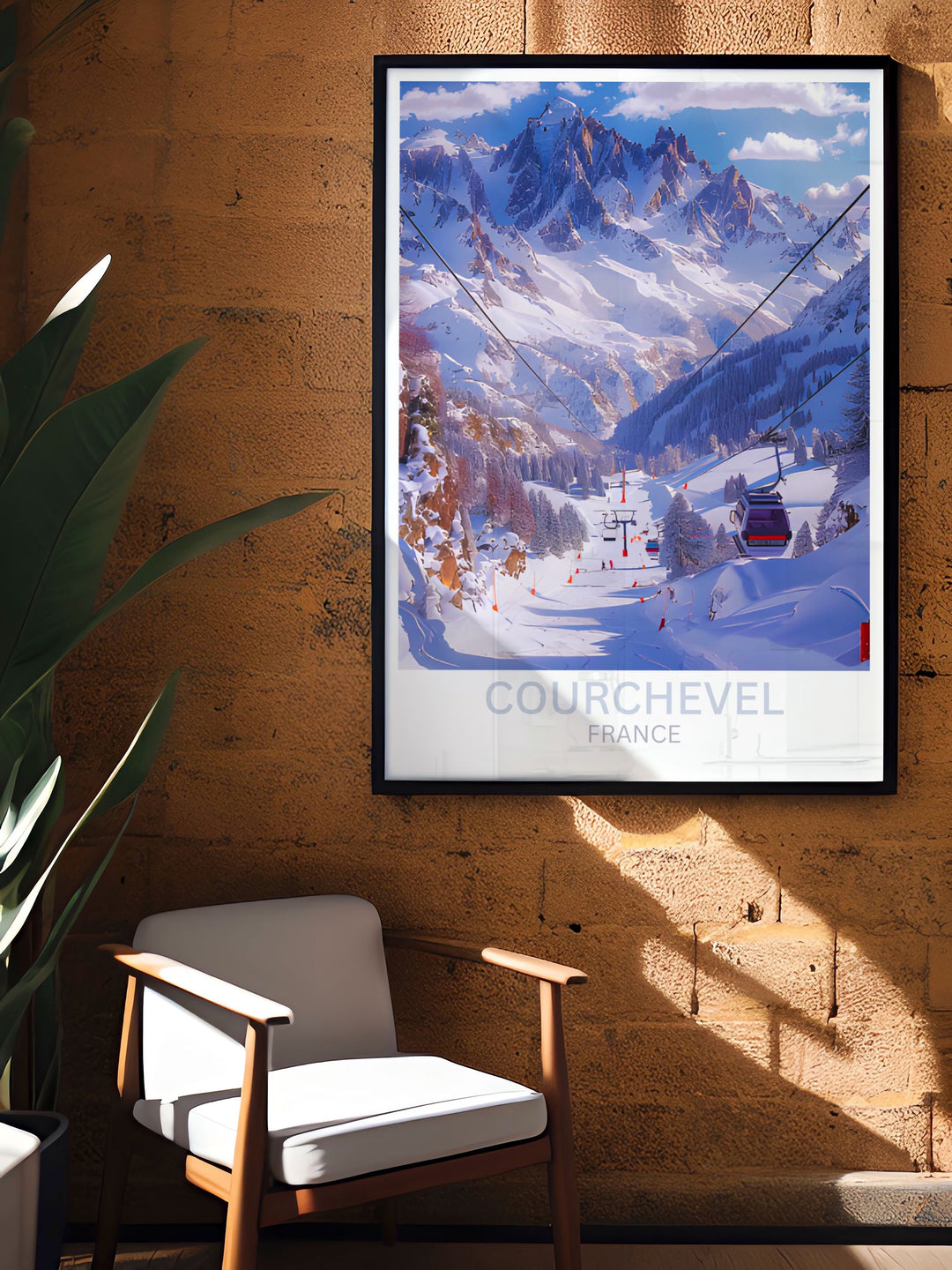 Elegant home decor with ski slopes framed prints and Courchevel wall art perfect for adding a sophisticated touch to any space