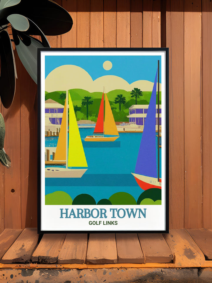 Harbor Town art collection featuring picturesque prints of this charming locale perfect for enhancing any space with coastal beauty.