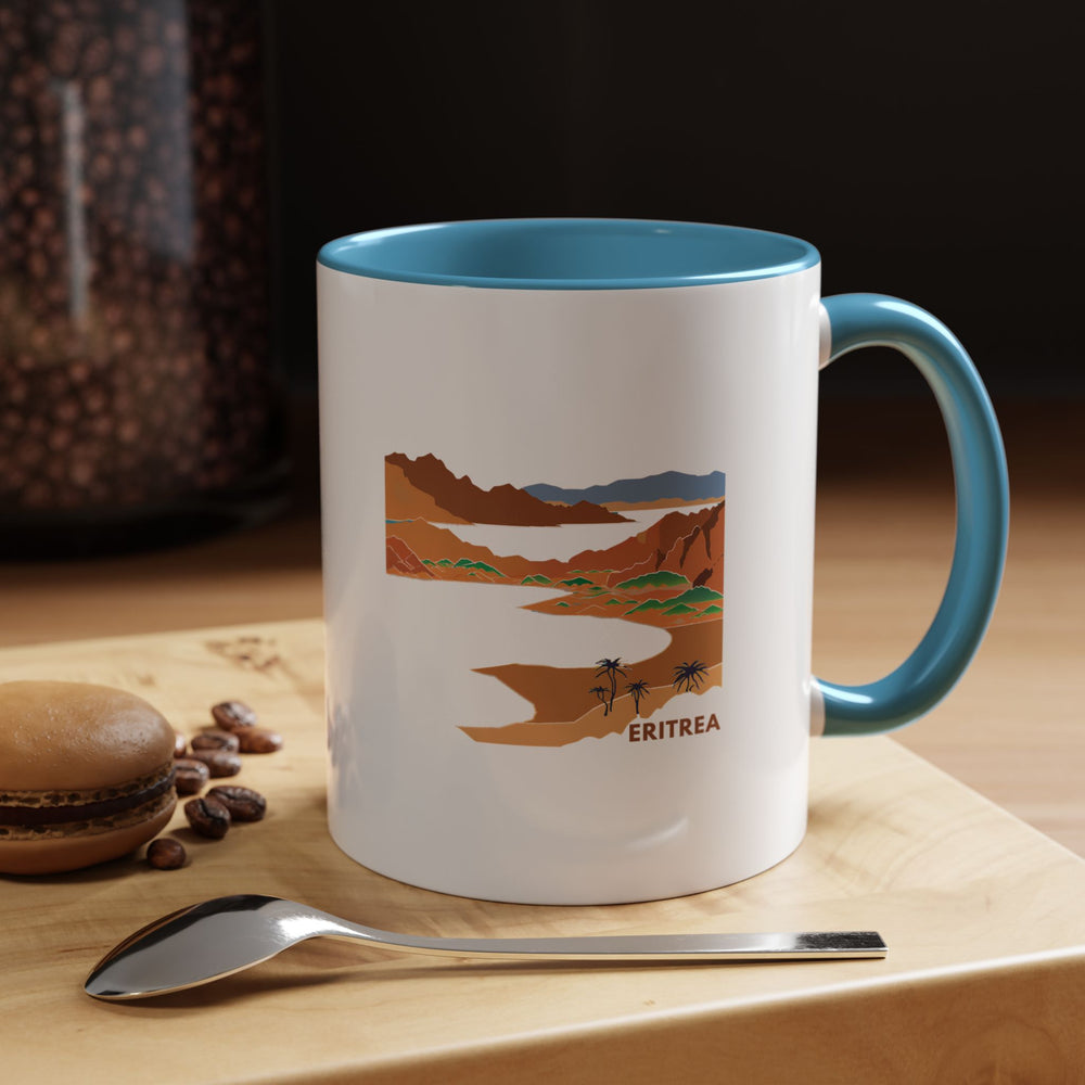 This Eritrea mug showcases vibrant artwork inspired by the country’s culture and natural beauty. Dishwasher-safe and crafted from durable ceramic, it is perfect for coffee or tea and makes a thoughtful gift for admirers of Eritrea’s scenic charm.