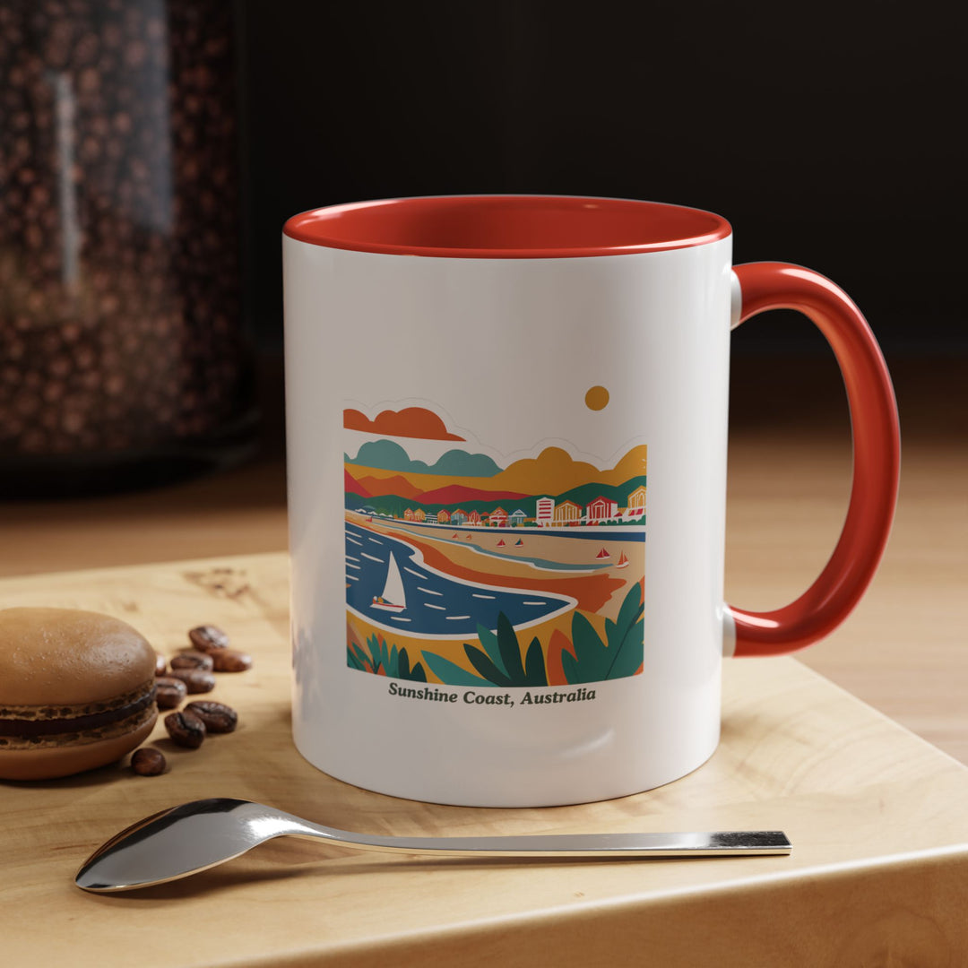 Enjoy your morning coffee or afternoon tea with the Sunshine Coast Australia mug, featuring detailed artwork of the region’s breathtaking landscapes. A perfect gift for anyone who loves the Sunshine Coast or Australia.