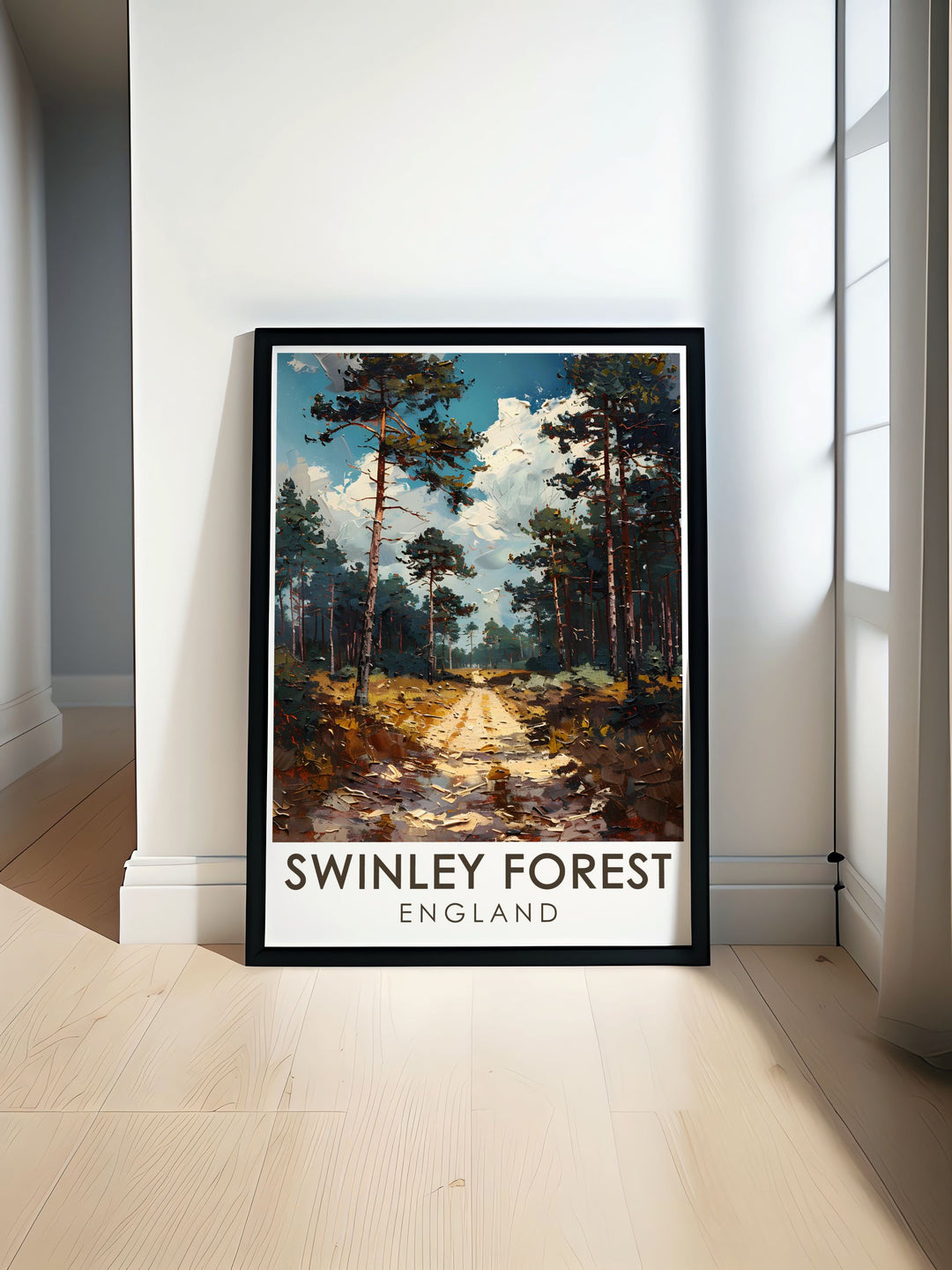 Swinley Forest print showcasing the Tall Pines Area and MTB cycling trails is a stunning mountain biking art piece perfect for outdoor enthusiasts. Add this framed print to your home decor for a touch of adventure and nature inspired elegance.