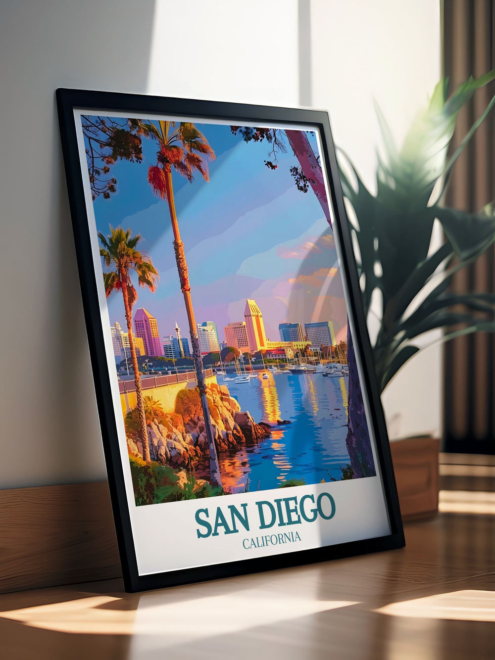 Enhance your home decor with San Diego beach artwork. This stunning print captures the essence of Californias coastal charm, making it a perfect California gift. Add a touch of beachside elegance to your living space with this beautiful San Diego beach print.