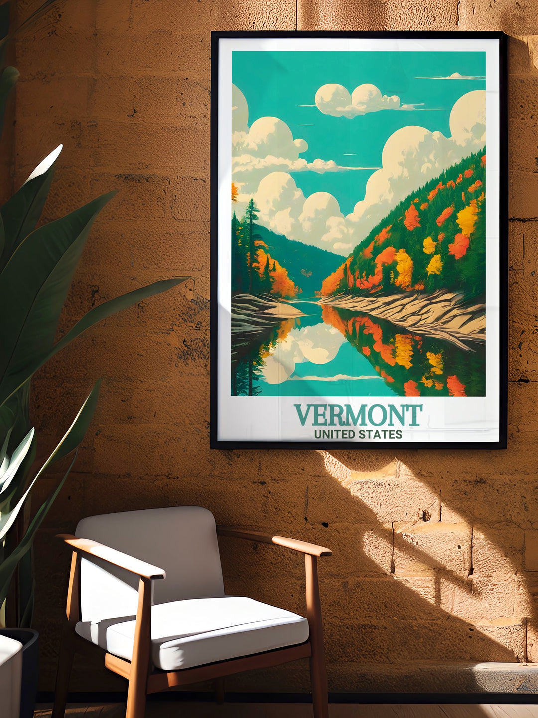 Quechee Gorge Stunning Prints paired with a Vermont Ski Resort Poster showcasing Burke Mountain and Stratton Vermont. These prints make a perfect gift for ski lovers and those who enjoy Vermonts winter sports.