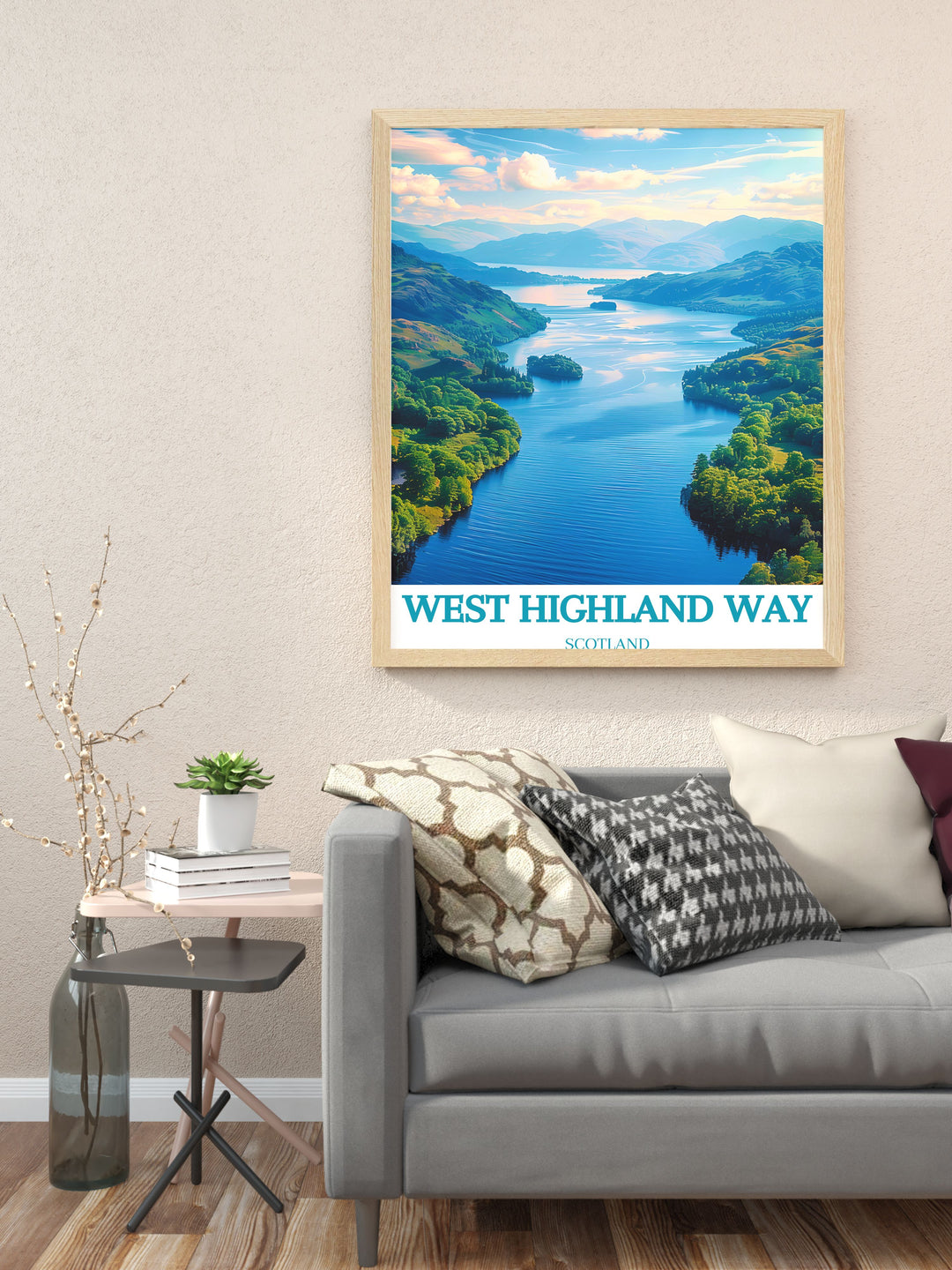 Bring the scenic beauty of the Scottish Highlands into your home with this West Highland Way Poster Print featuring Loch Lomond. Ideal for Munro Baggers and hiking enthusiasts this Scotland Poster is a must have for any lover of Scotlands wild landscapes.