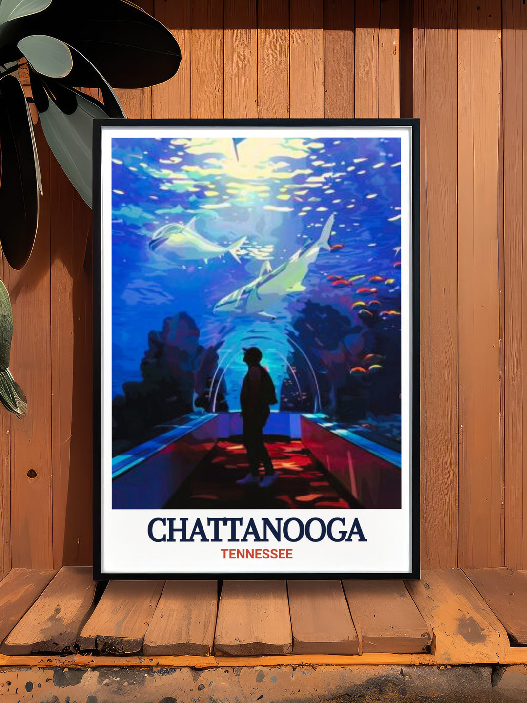 Black and White Tennessee Aquarium Print featuring a fine line street map of Chattanooga with the aquarium as the centerpiece this art print adds depth and character to any room making it a must have for those who appreciate city themed decor