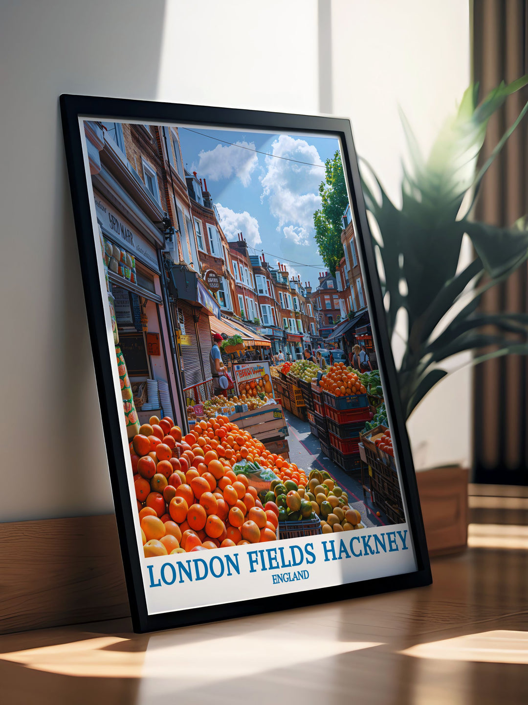 Featuring the eclectic mix of Broadway Market, this poster offers a visual representation of one of East Londons most beloved markets, ideal for adventure seekers and local culture enthusiasts.
