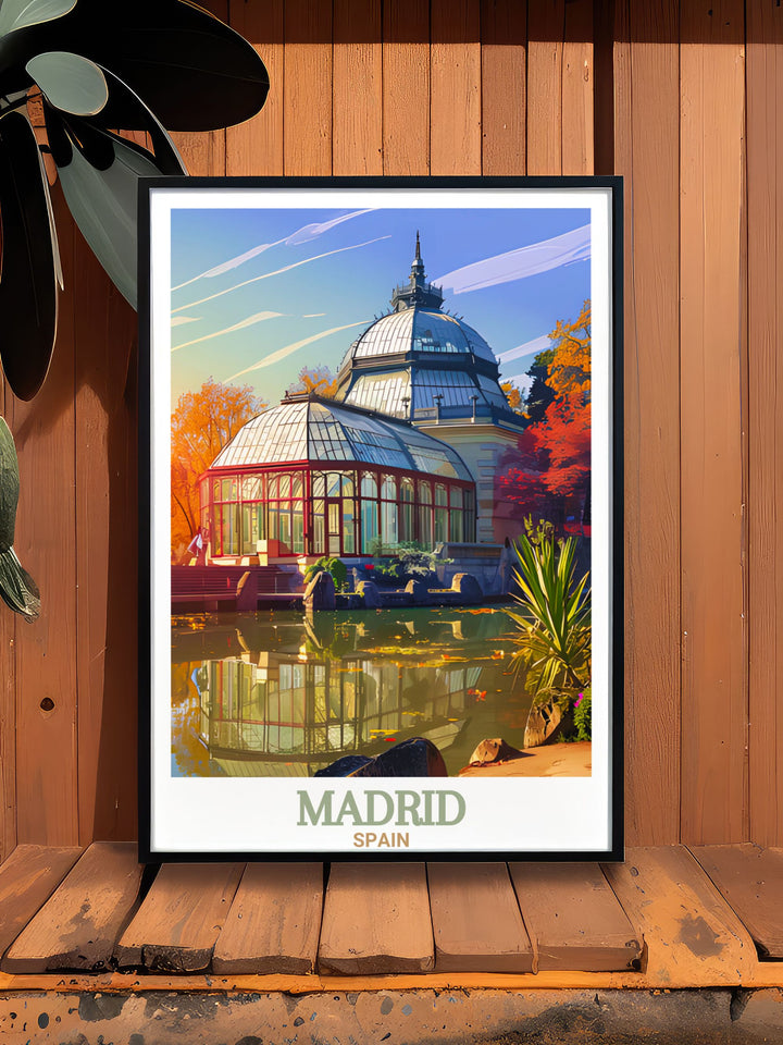 Bring the charm of Retiro Park into your space with this minimalistic Madrid Poster Print. Ideal for modern decor this simple Spanish print adds sophistication and tranquility to any setting celebrating Madrids natural beauty.