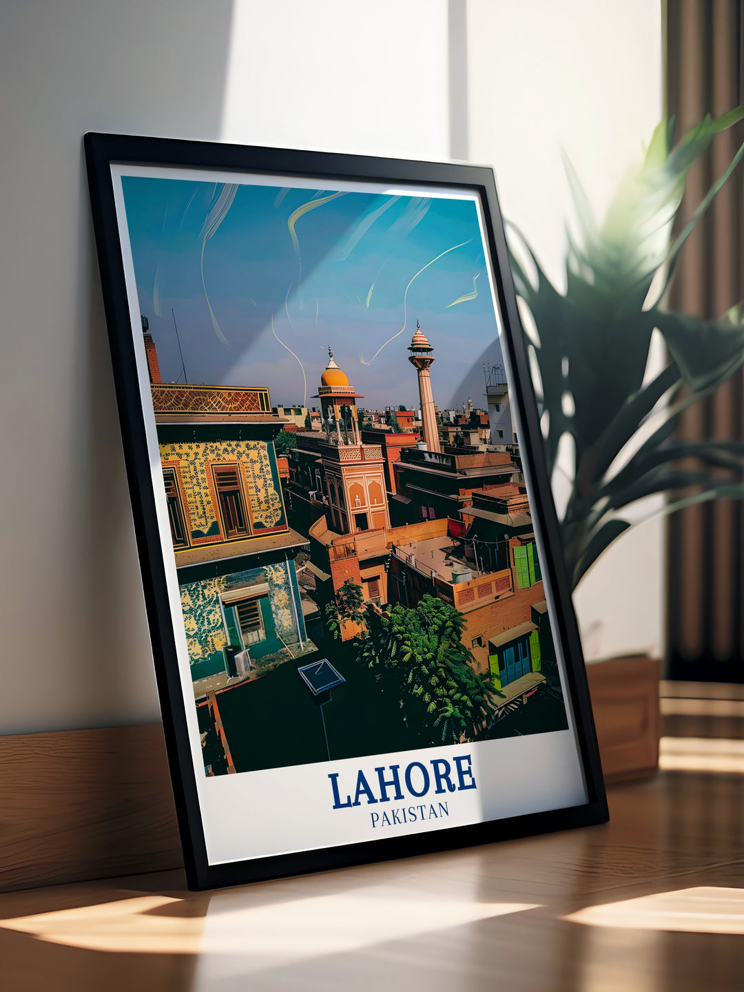 The Walled City of Lahore is depicted with intricate detail in this art print, focusing on the ancient architecture and the stories etched into its walls. The artwork brings to life the cultural heritage and historical significance of the Walled City, making it an ideal addition for those who appreciate the depth of history in their decor.