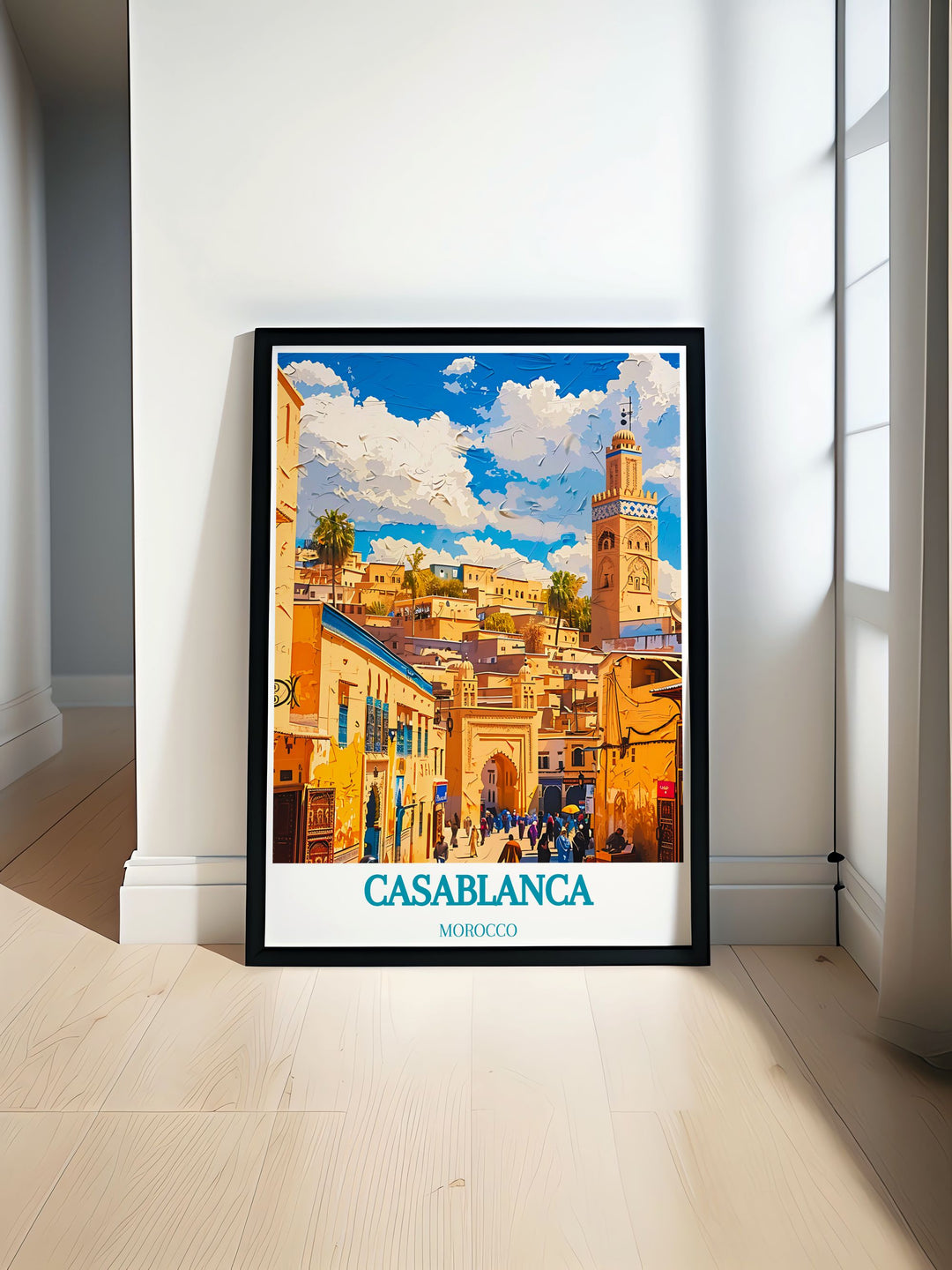 Showcasing Old Medinas historical beauty and Casablancas cultural vibrancy, this poster is ideal for art lovers who appreciate the diverse and stunning landscapes of Morocco.
