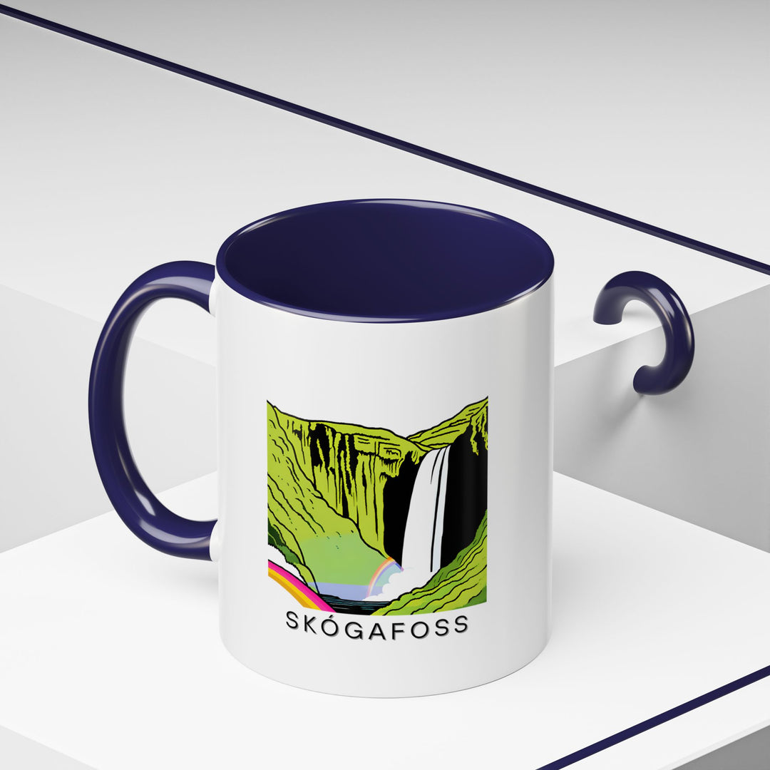 A beautifully designed Skógafoss Iceland mug featuring the majestic waterfall. Ideal for coffee, tea, or hot chocolate, it offers vibrant artwork and durability. A thoughtful gift for travelers or nature lovers who appreciate Iceland’s natural wonders.