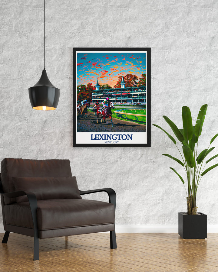 Modern Lexington Kentucky artwork featuring colorful paintings and detailed prints perfect for adding sophistication to any room