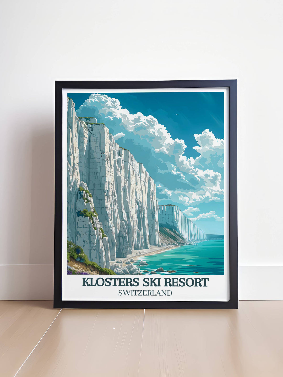 Add a touch of English charm to your home with our White Cliffs of Dover vintage print. This stunning wall art features the breathtaking views of the White Cliffs of Dover making it a perfect addition to any living space or office. Ideal for lovers of travel and picturesque landscapes