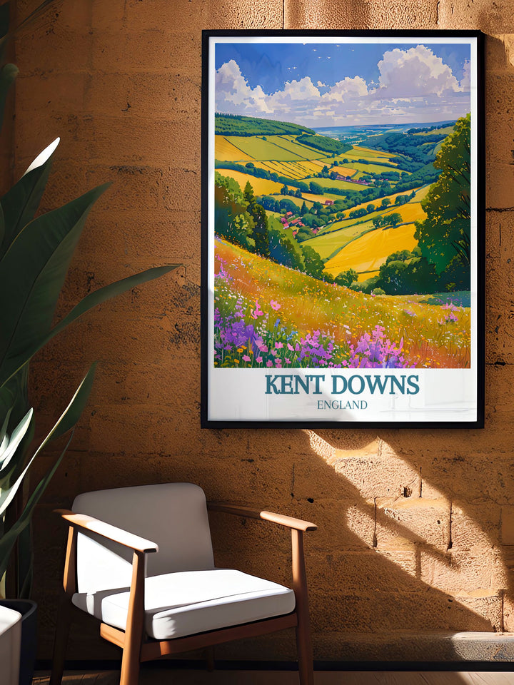 Elegant Kent Downs Area of Outstanding Natural Beauty AONB decor piece perfect for enhancing your home with its beautiful depiction of the countryside. A thoughtful gift for friends and family who appreciate natures beauty.