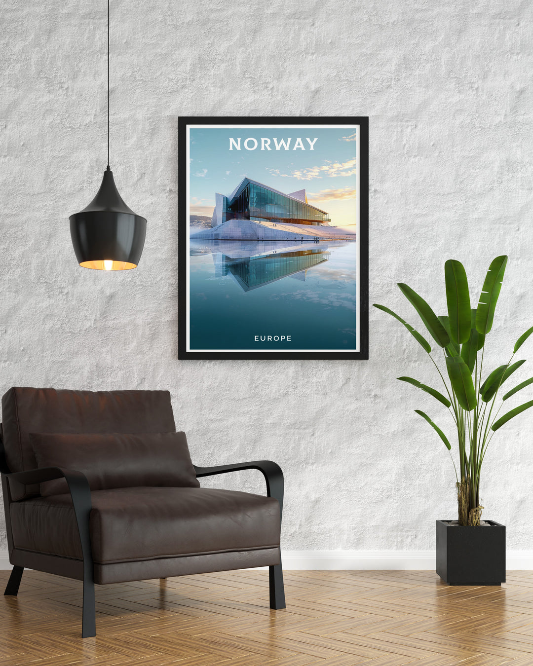 Elegant Flekkefjord gift with intricate Norwegian poster design complemented by Oslo Opera House Layout modern decor and stunning prints for a sophisticated touch