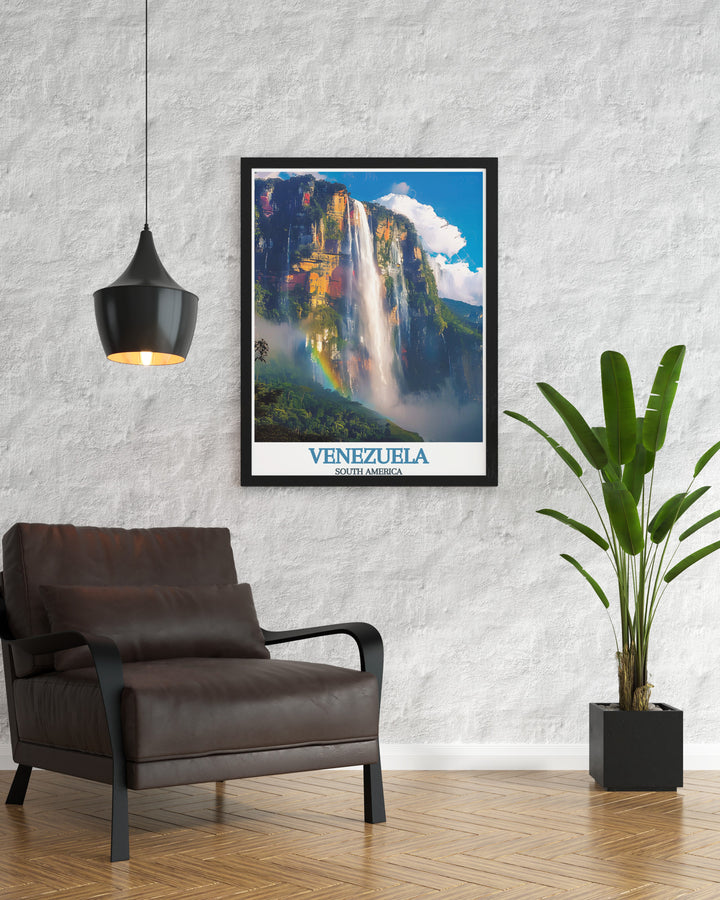 Angel Falls painting captures the majestic beauty of one of the worlds most renowned waterfalls offering stunning art that fits beautifully in modern or classic home interiors a perfect gift for travelers and nature enthusiasts