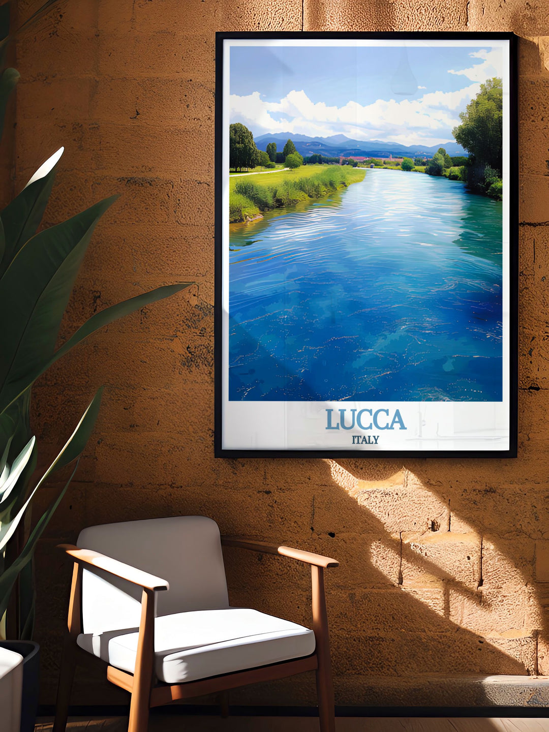 Lucca Poster and Serchio River stunning living room decor designed to bring sophistication and vibrant colors to your home or office perfect for anniversaries and birthdays