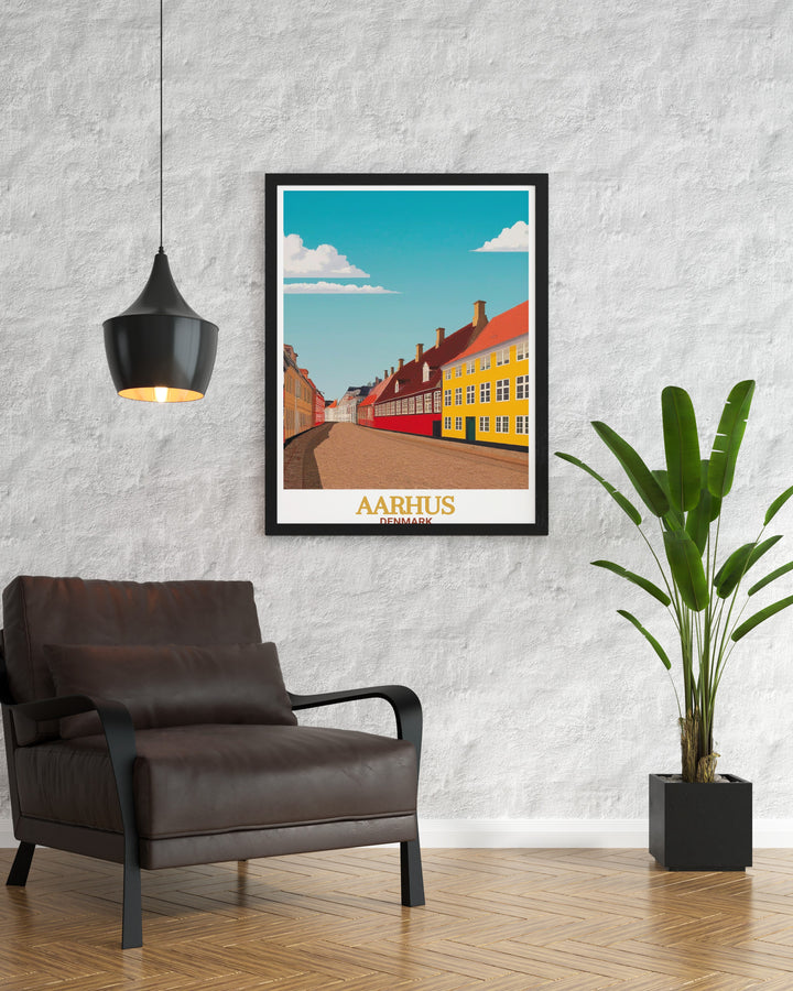 Celebrate Aarhus with Den Gamle By wall art. These prints showcase the timeless beauty of the museum and are ideal for Denmark decor. Perfect for art lovers who cherish Aarhus travel and Danish cultural heritage.
