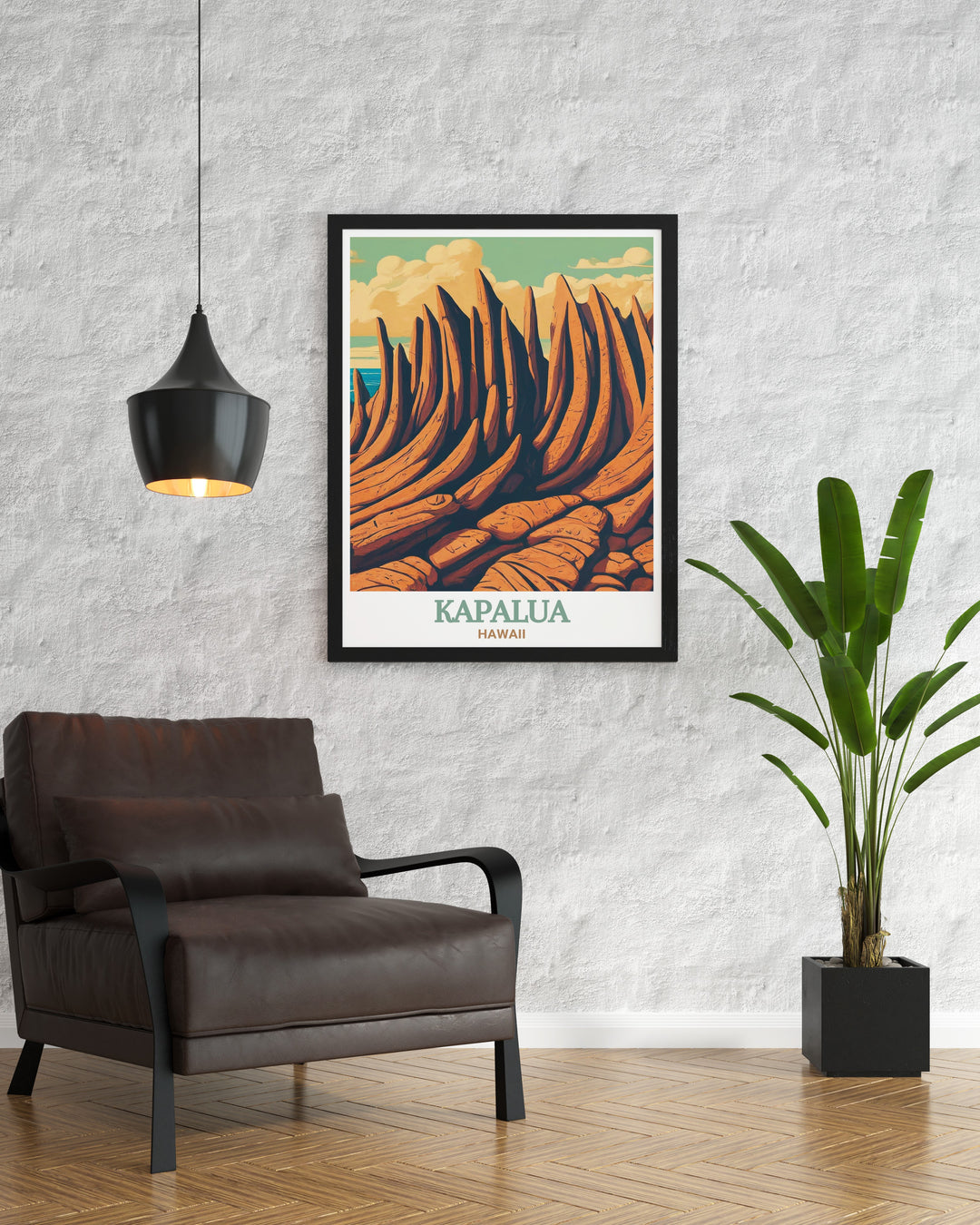 Vintage poster of Kapalua golf course paired with the majestic Dragons Teeth captures the natural beauty of Hawaii this travel poster print offers a unique blend of elegance and nostalgia perfect for adding a touch of Hawaii to any room in your home