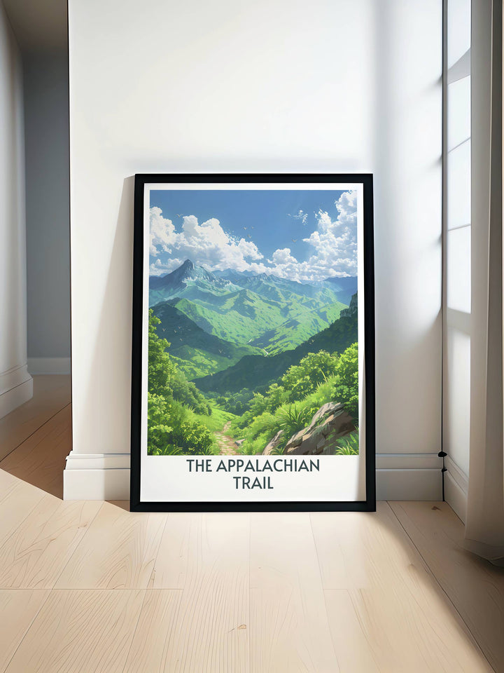 Celebrate the beauty of the Great Smoky Mountains with this exquisite print showing detailed natural scenes from the Appalachian Trail.