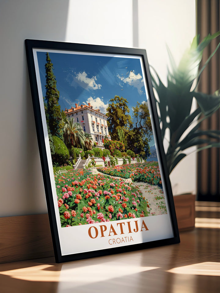 Villa Angiolina stunning prints offer a perfect blend of elegance and history making them an ideal choice for those looking to enhance their home decor with a beautiful piece of Opatija travel art