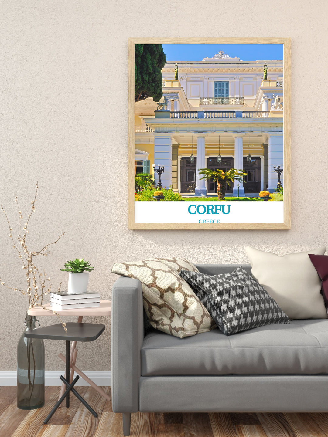 Corfu poster featuring Achilleion Palace perfect for those who love Greek architecture