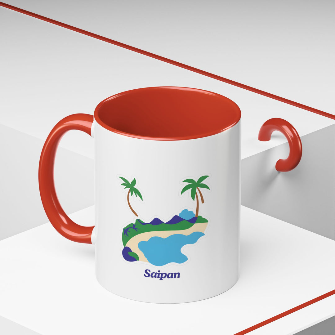 This Saipan mug highlights the charm of Saipans culture and landscapes with intricate artwork. Made from durable ceramic, dishwasher and microwave safe, perfect for coffee and tea lovers. A meaningful gift for travelers, art lovers, and collectors.